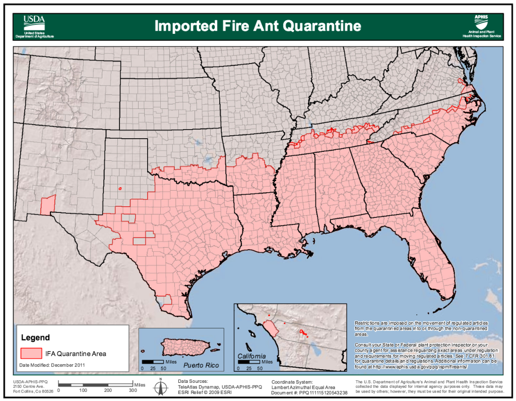 USDA-Fire-Ant-Quarantine-Map
