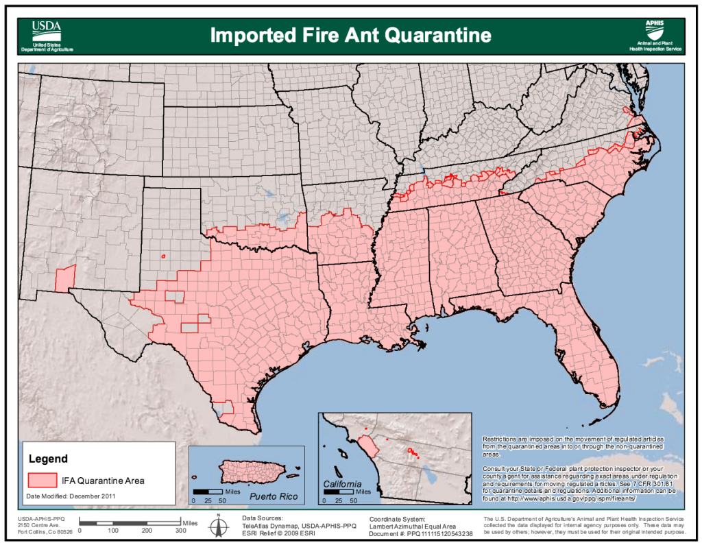 Fire Ant Quarantine Map Home & Garden Landscapes